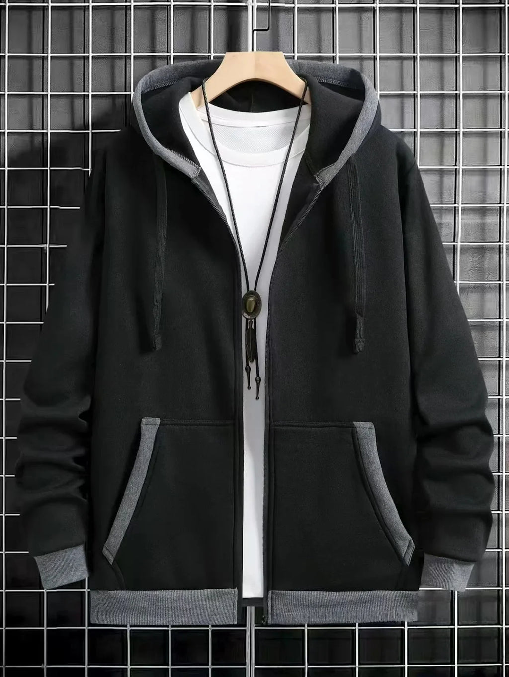 Thickened Men's Hooded Zipper Cardigan Casual Outerwear Fashionable Sweatshirt Autumn Winter New Arrival Cross-Border Style