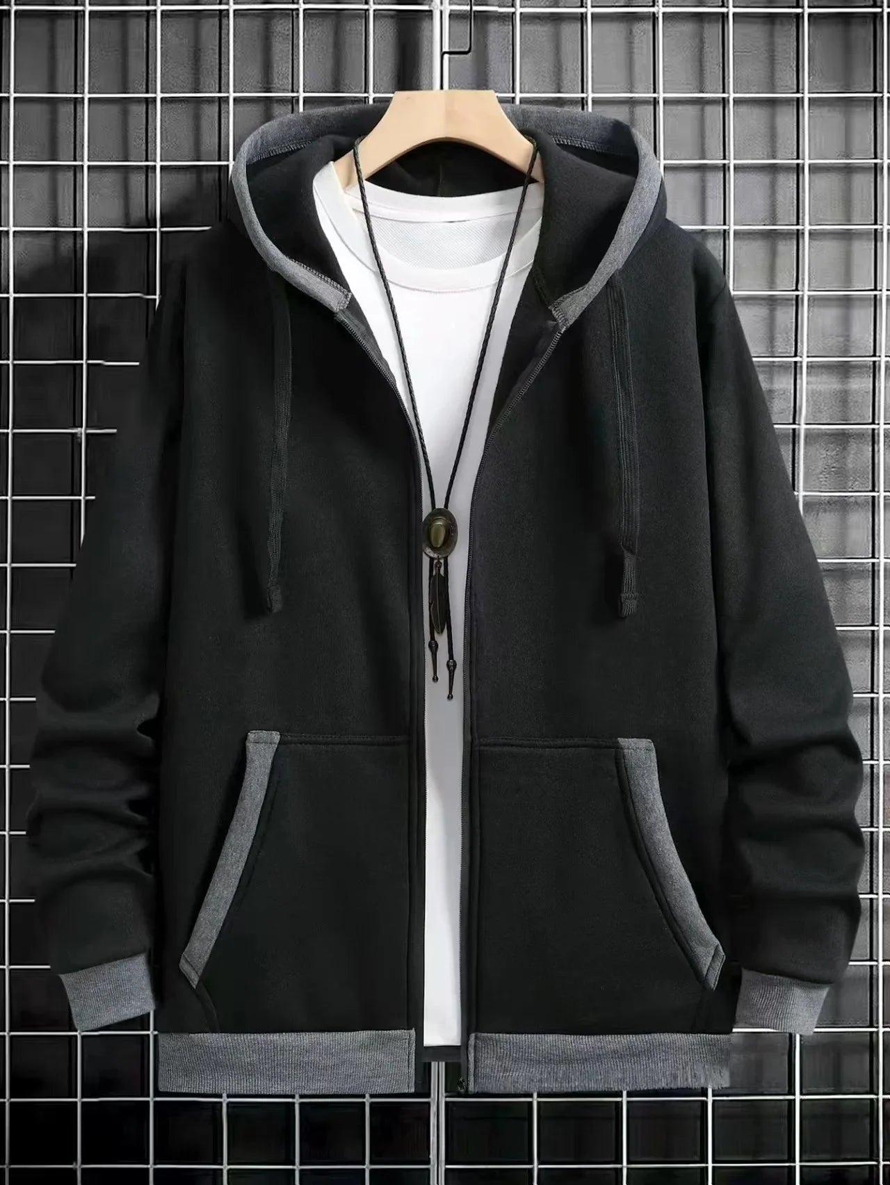 Thickened Men's Hooded Zipper Cardigan Casual Outerwear Fashionable Sweatshirt Autumn Winter New Arrival Cross-Border Style
