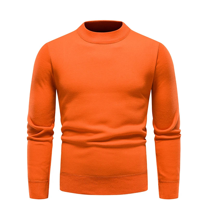 New Winter Turtleneck Sweater Thick Mens Casual Pullover Sweaters Solid Color Quality Warm Slim Turtleneck Sweaters Pullover Men