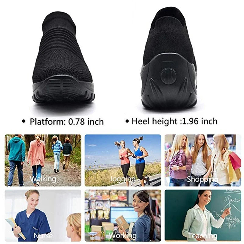 Fashion Women's Casual Sneakers Summer Comfort Mesh Running Shoes Breathable Cushion Black Sneakers for Women 2026 Student Shoes