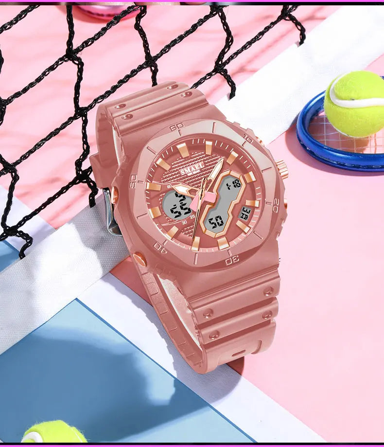 SMAEL Fashion Sport Watches for Unisex Top Brand Luxury Sports Chronograph Women Watch Waterproof Digital Quartz Wristwatch