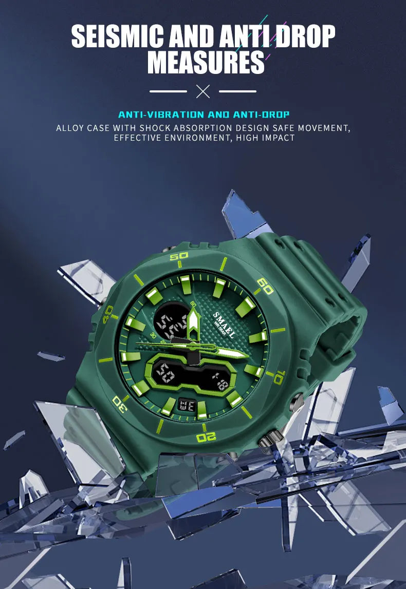 SMAEL Fashion Sport Watches for Unisex Top Brand Luxury Sports Chronograph Women Watch Waterproof Digital Quartz Wristwatch