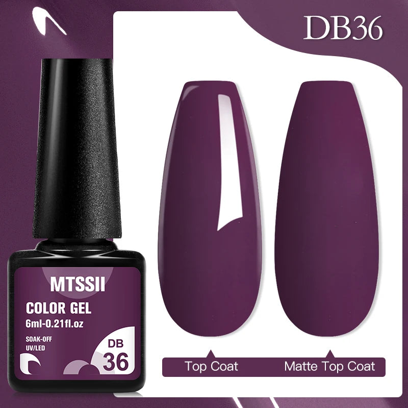 Mtssii 6ML Chocolate Color Gel Nail Polish Brown Semi Permanent UV Gel Autumn Winter Popular Soak Off Nail Art Gel Varnishes