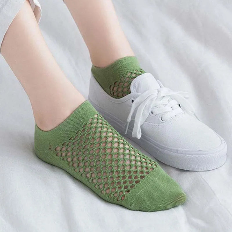 3pairs Women's Socks Breathable Fishnet Casual Ankle Sock Fashion Comfortable High Quality Summer Thin Ladies Calcetines Mujer