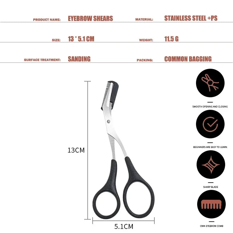 Eyebrow Trimmer Scissor Beauty Products for Women Eyebrow Scissors  with Comb Stainless Steel Makeup Tools Beauty Scissors
