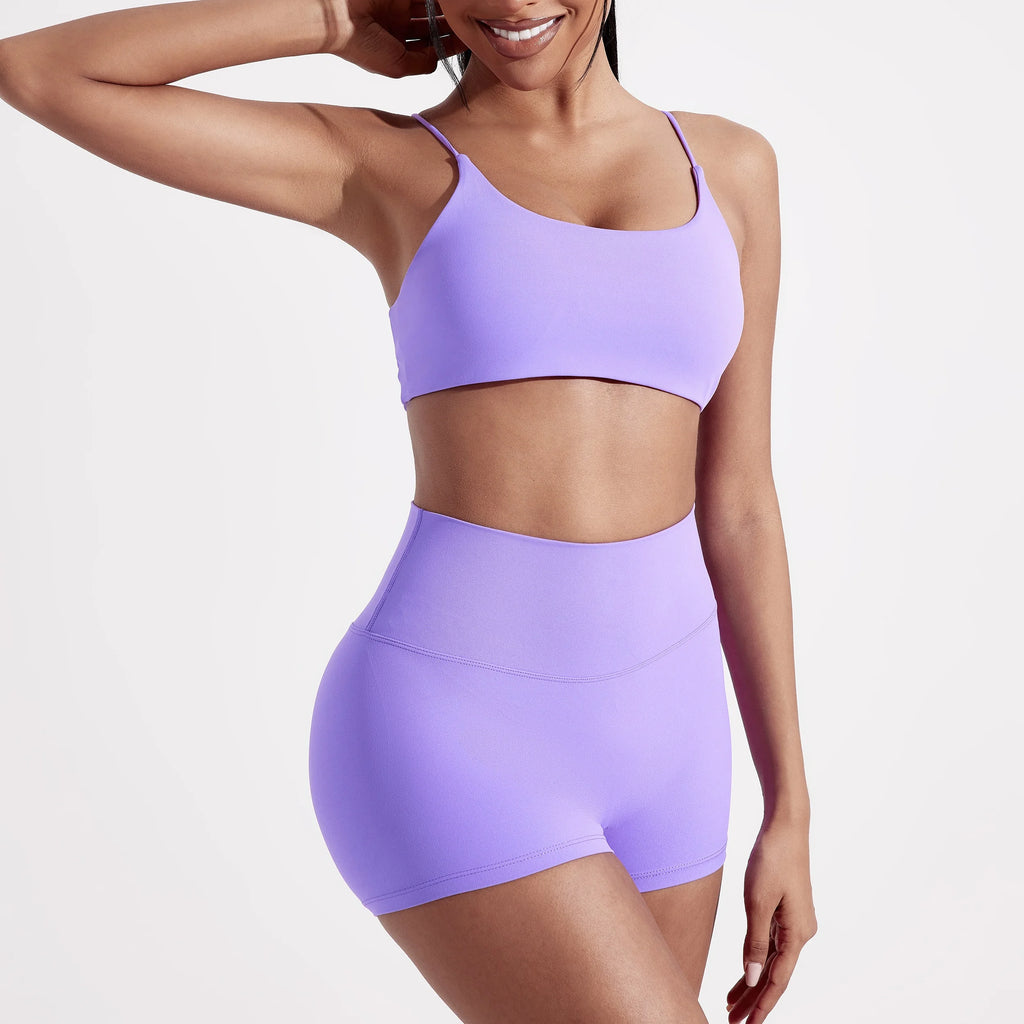 Solid Color Gym Yoga Underwear Women Cross Back Straps Fitness Bra High Strength Tight Sport Top Comprehensive  With Chest Pad