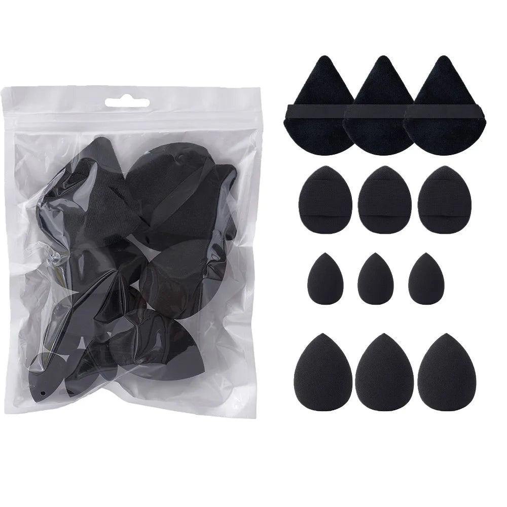 12Pcs Soft All-Purpose Makeup Sponge Set 4Types Beauty Tools Cosmetic Puff Dry Wet Dual Use Foundation Sponges Powder Puff