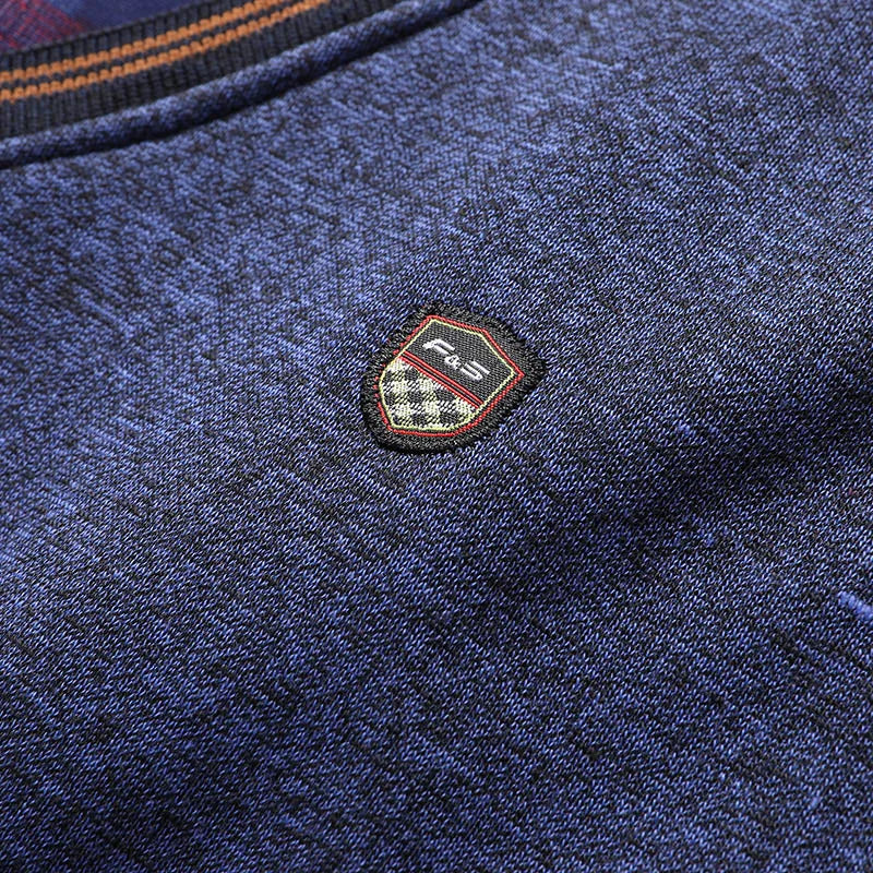 Vintage Plaid Sweater Pullover Men Thick Warm Knitwear Winter Autumn Clothing Patchwork Men's Fleeced Polo Collar Pullovers