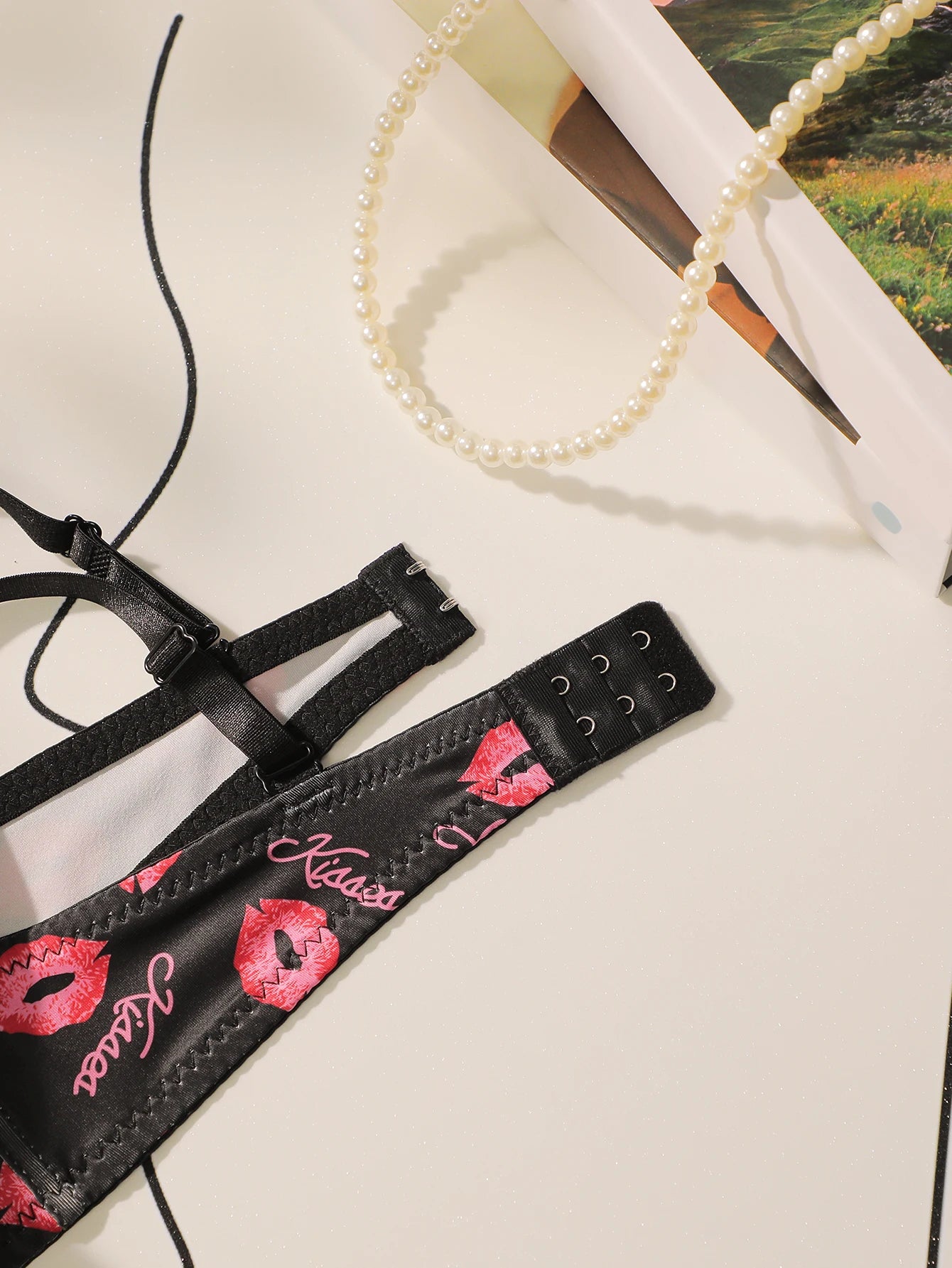 High Quality Printed Patchwork Lace Sexy Lingerie Set For Women's Push Up Bras With Steel Ring Underwear A2174