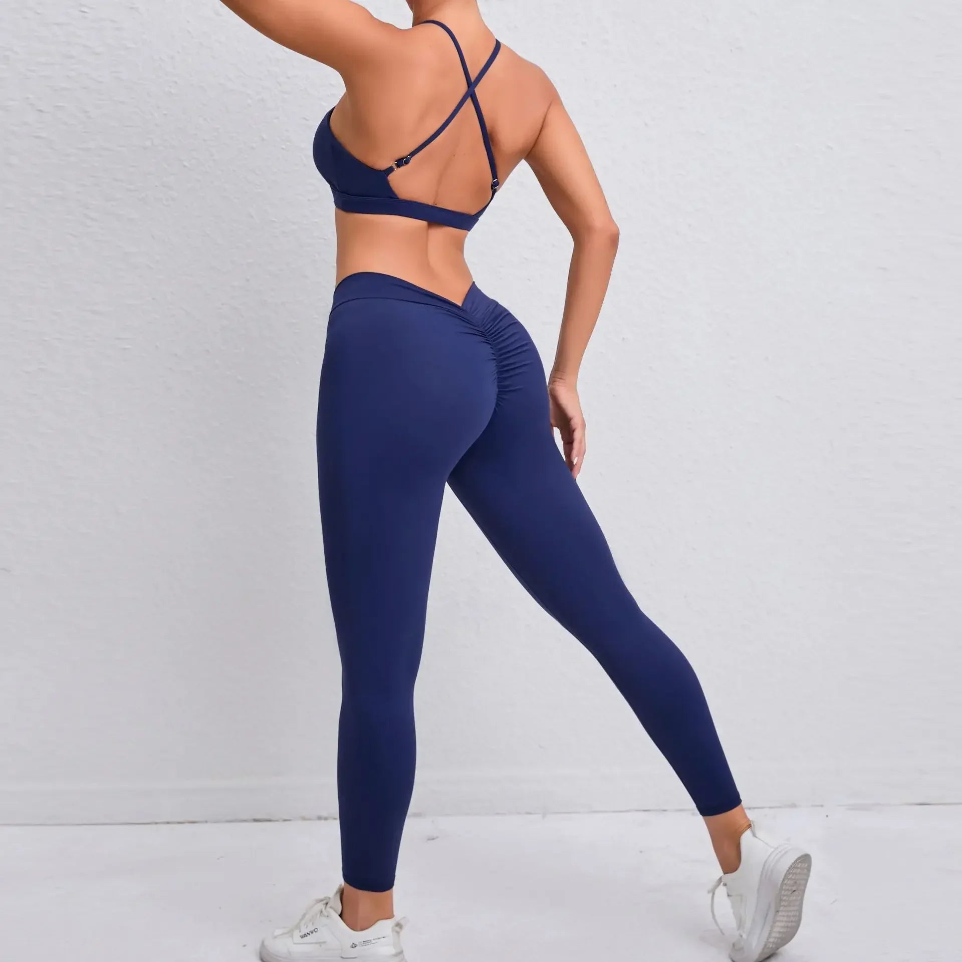 Seamless Yoga Sets Sports Fitness Hip-lifting Nude Feel Pants Cross Beauty Back Bra Suits Workout Gym Leggings Set for Women