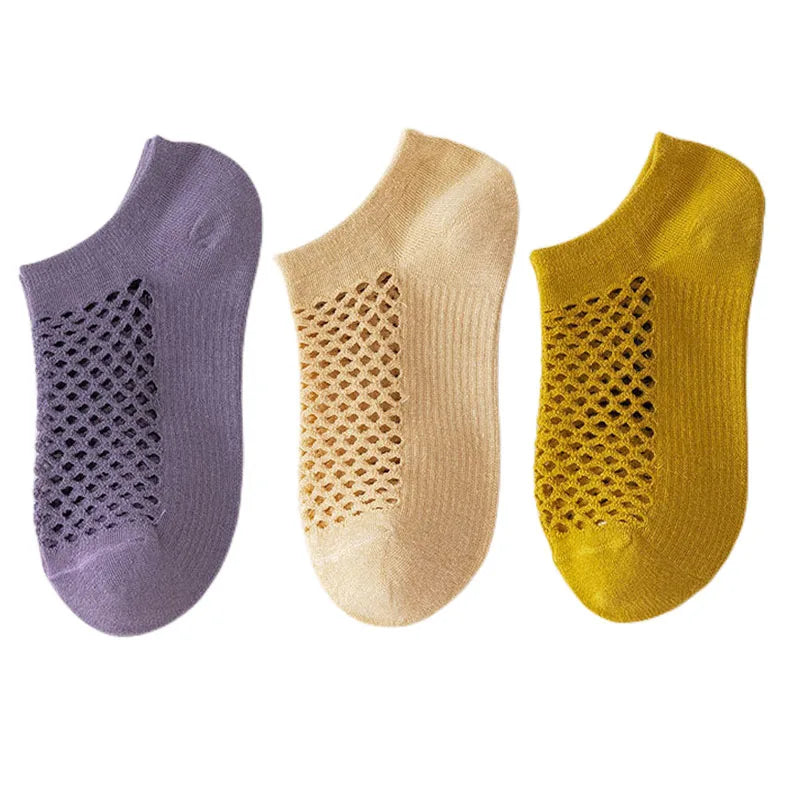 3pairs Women's Socks Breathable Fishnet Casual Ankle Sock Fashion Comfortable High Quality Summer Thin Ladies Calcetines Mujer