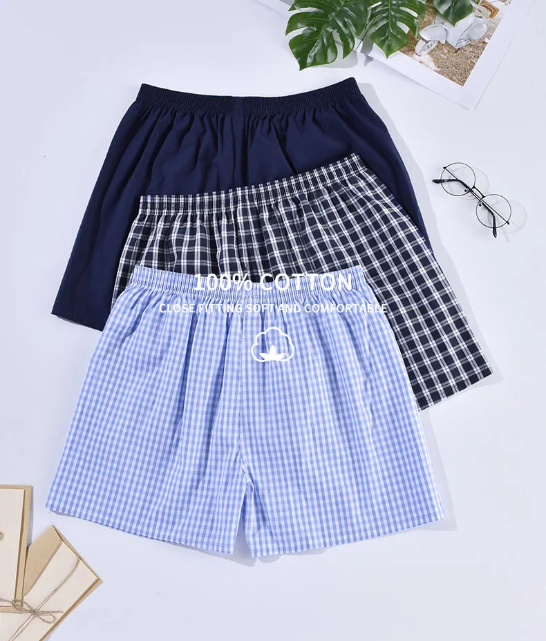 Cotton Men's Boxer Shorts, Summer Men's Comfort Shorts, Men's Breathable Underwear, Soft Shorts, Home Shorts, Special 3pcs Set