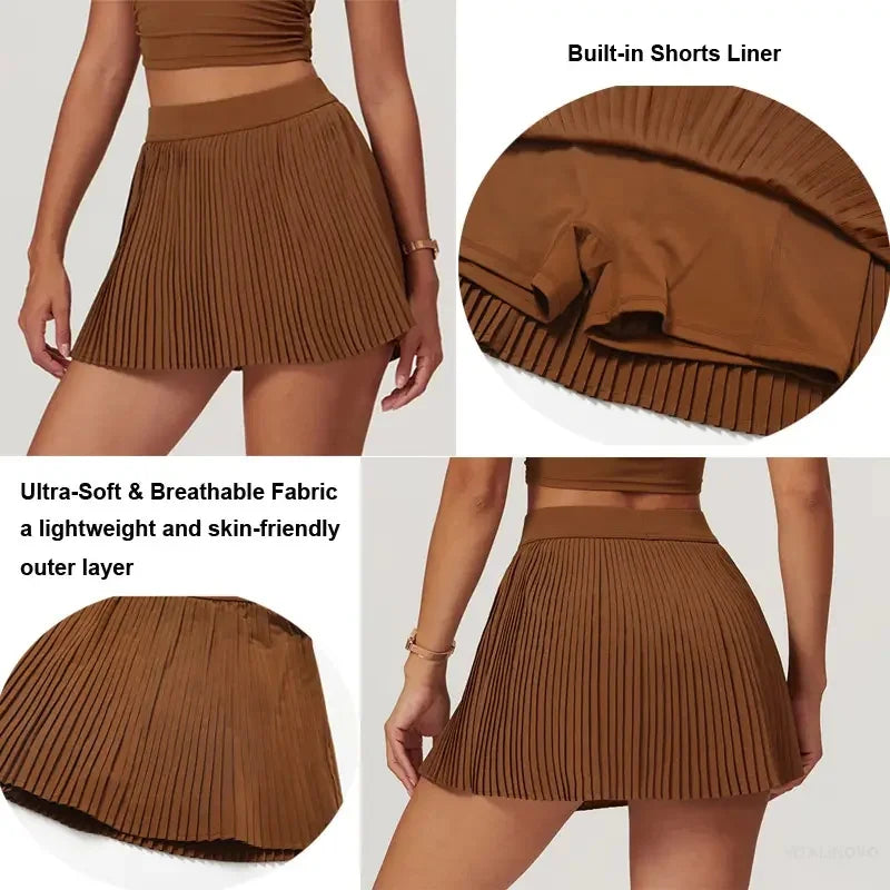 Two piece women's yoga sports skirt, hip hugging slimming, outdoor fitness tennis skirt, sun protection yoga skirt