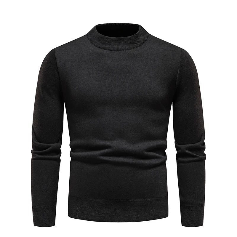New Winter Turtleneck Sweater Thick Mens Casual Pullover Sweaters Solid Color Quality Warm Slim Turtleneck Sweaters Pullover Men