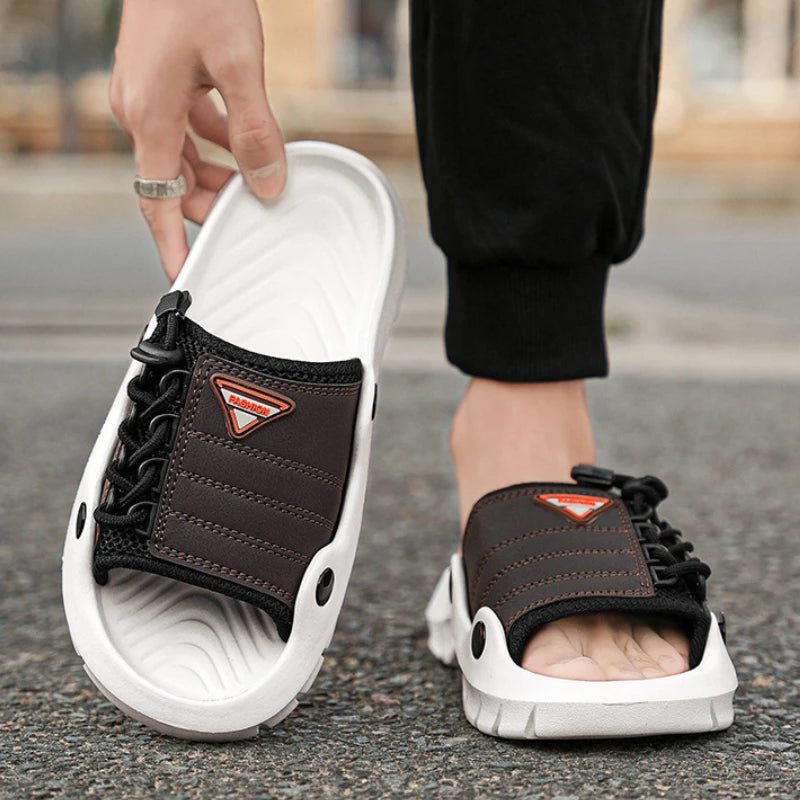 New Men's EVA Platform Massage Slippers Home Mute Anti-slip Slides Outdoor Beach Casual Sandal Shoes for Men Sandalias De Hombre