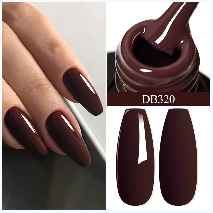 Mtssii 6ML Chocolate Color Gel Nail Polish Brown Semi Permanent UV Gel Autumn Winter Popular Soak Off Nail Art Gel Varnishes