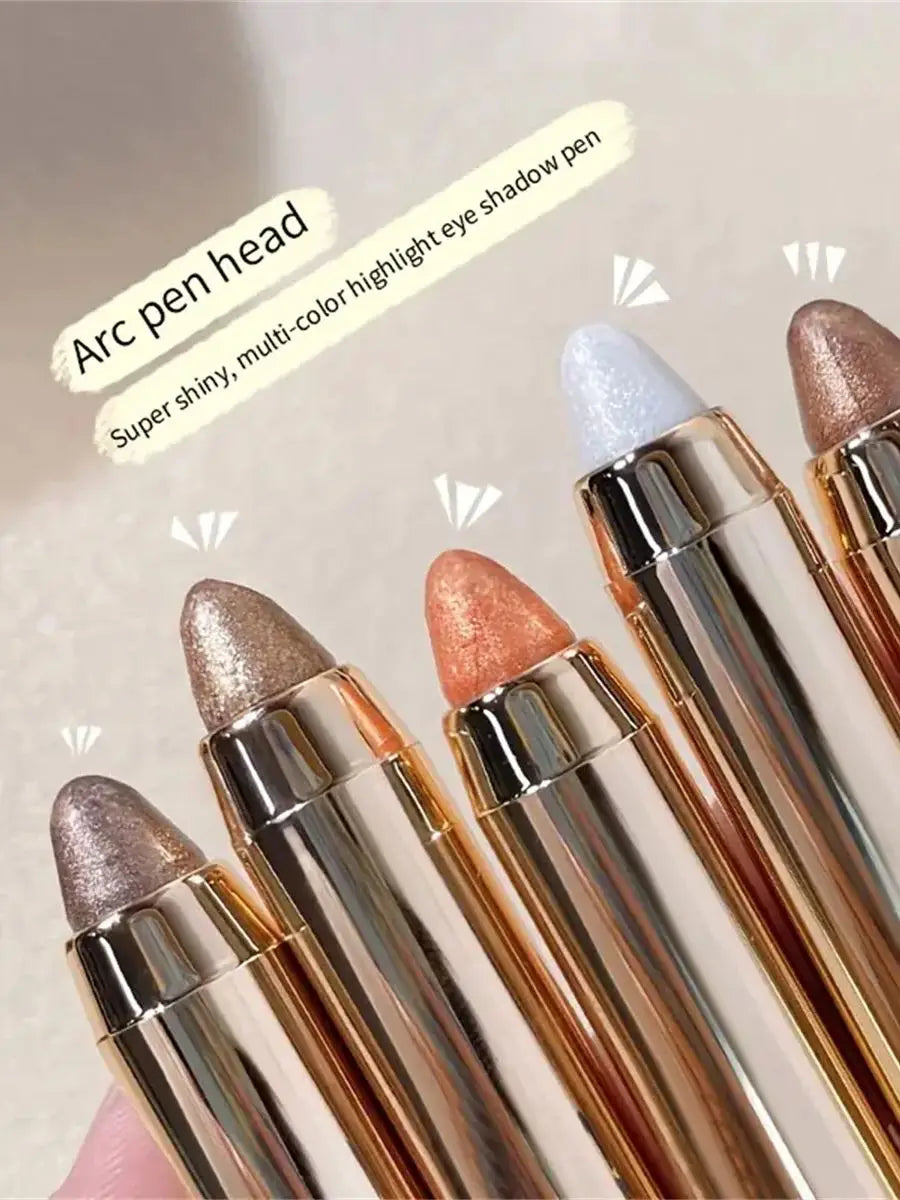 Double-sided Eyeshadow Stick - Highlighter & Brightening Pen with Pearly Glitter & Matte Finish