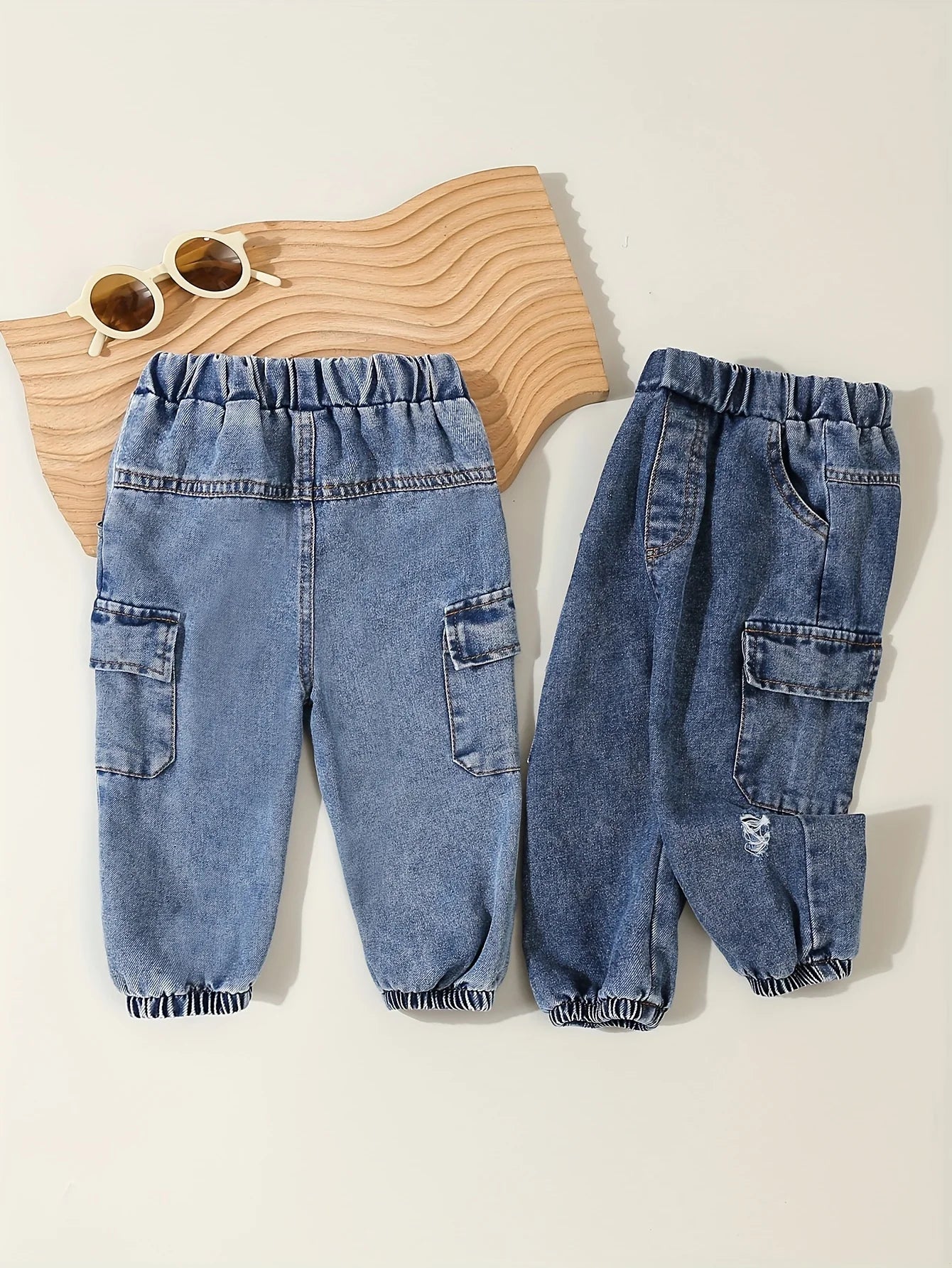 A Pair Of Casual Washed Jeans For Baby Boys Fashionable Workwear Pants And Sports Pants For Little Boys In Autumn And Winter