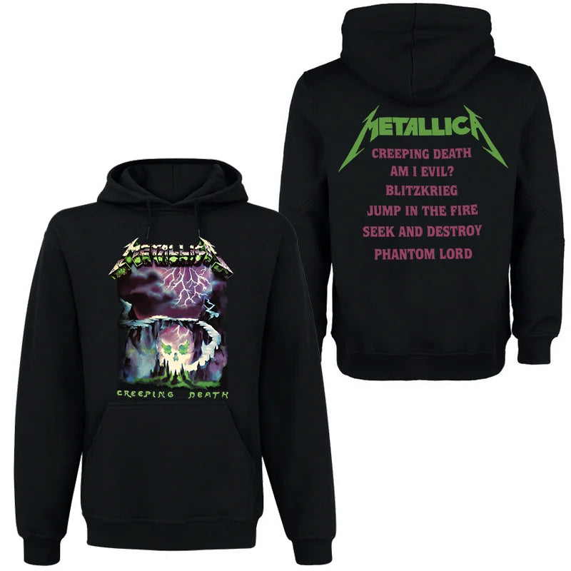 METALLICA Band Rock Dark Wind Hoodie Men's Street Hip Hop Top Comfortable Hooded Sweater Fall_Winter Personality Men's Clothing