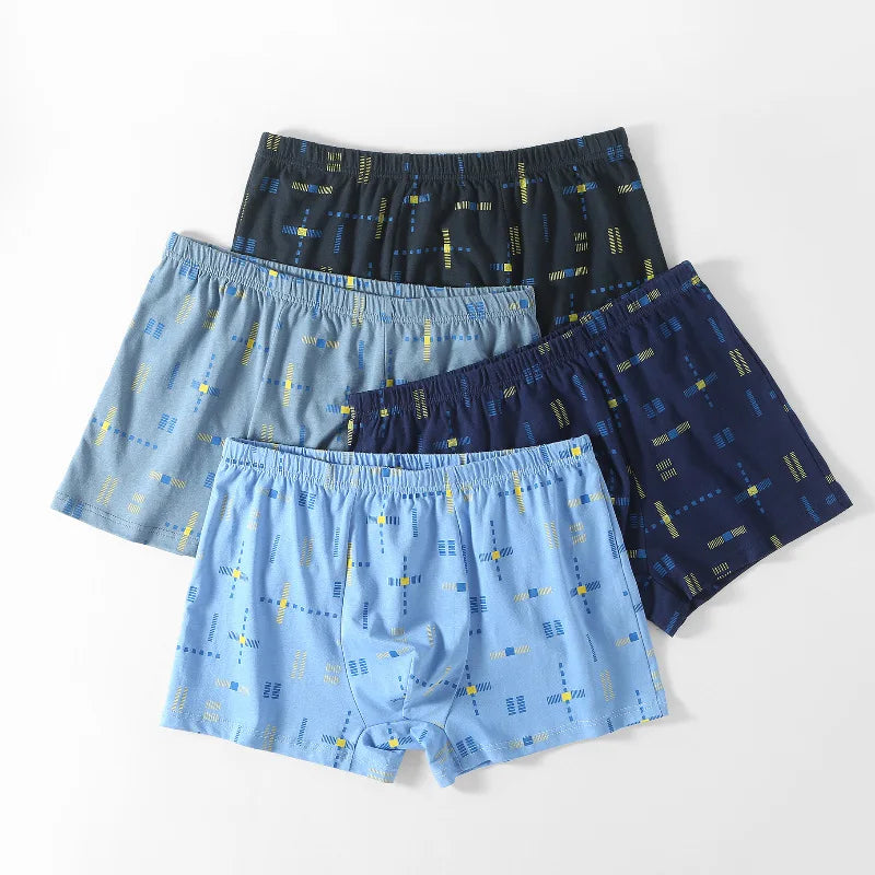 Men's Underwear Men's Cotton Antibacterial Boxers Breathable Printed Summer Thin Plus Size Short Shorts Cotton Boxers