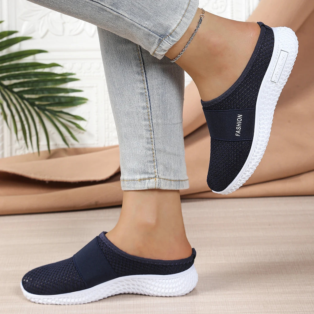 Women's shoes, women's casual shoes, summer mesh breathable thick-soled women's headband half support