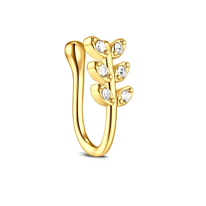 1Pcs Stainless Steel Nose Ring Hoop C Shape Septum Rings Non Piercing Ear Clip Earring Fake Nose RingsWomen Piercing Jewelry