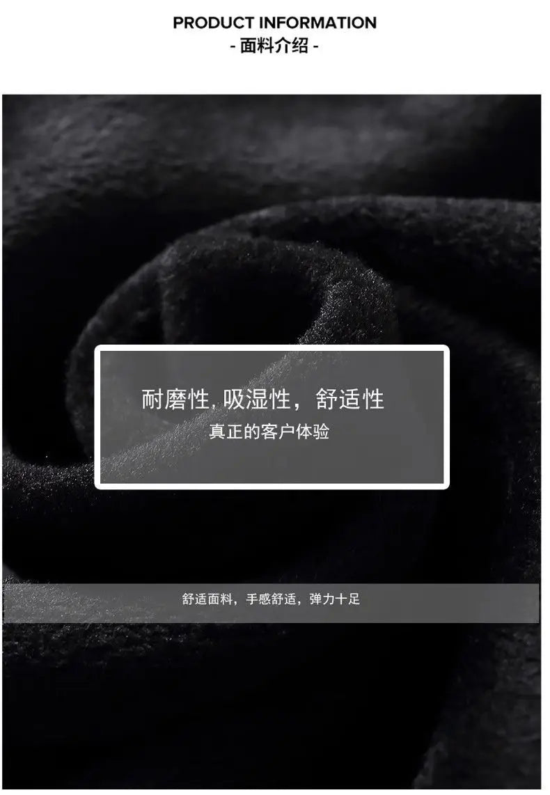 Men's Sweatercoat Autumn Winter O-Neck Knit Letter Plush Fleece Lined Warm Wool Pullover Sweater Men Bottoming Pullovers Jumper