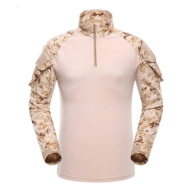 Warm for Autumn Outdoor Tactical Men Combat Military Army CP Camouflage Long Sleeve Hunting Climbing Shirt Cotton Sport Clothes