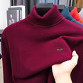 Luxury Brand Men's Autumn Winter Knit Sweater High Neck Long Sleeves Embroidery Pullover Leisure Business Keep Warm Men Clothing