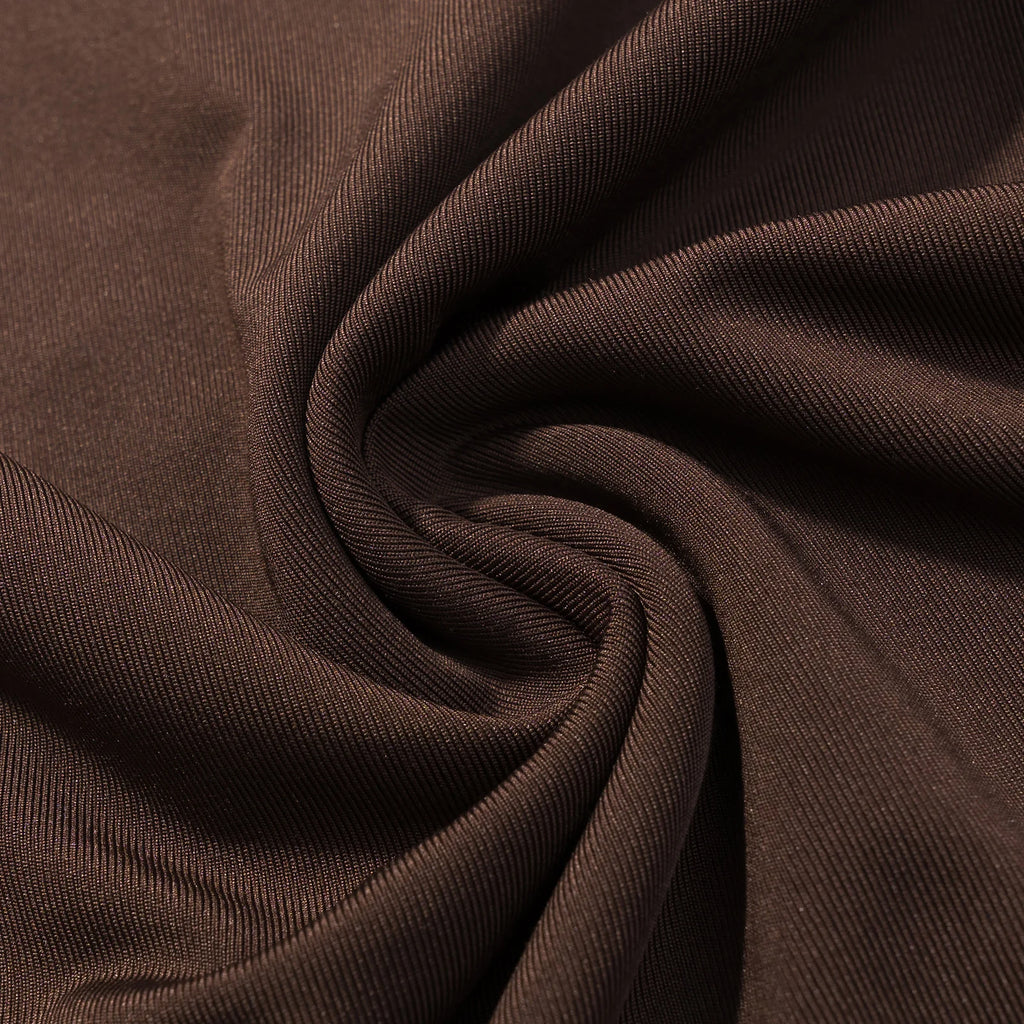 CharmChant Brown Tie Dresses for Women Backless Slim Fit Long Sleeve Bodycon Mini Dress Elegant Chic Party Clubwear Trend 2025