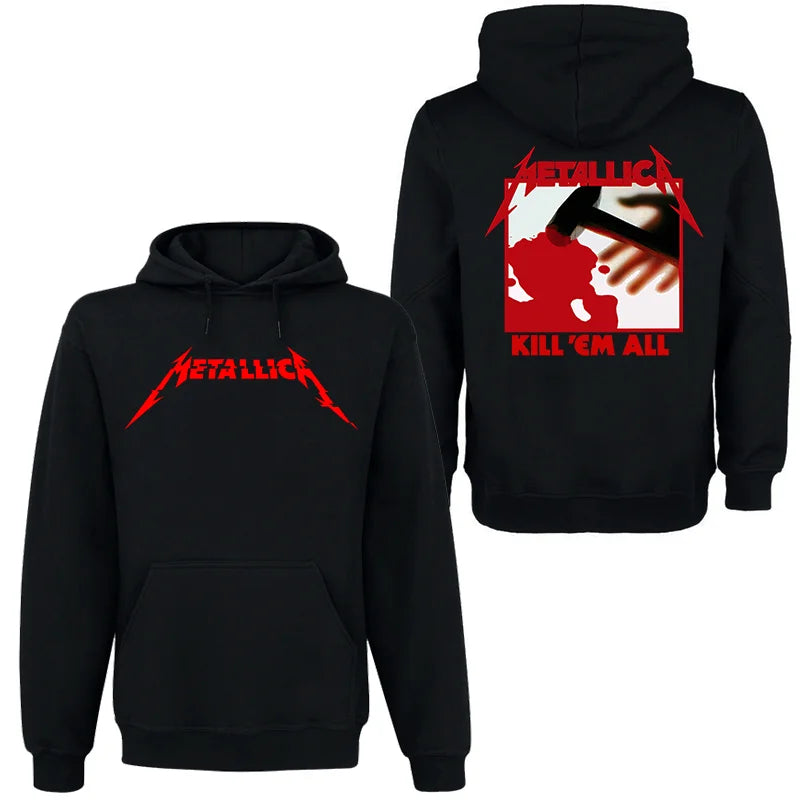 METALLICA Band Rock Dark Wind Hoodie Men's Street Hip Hop Top Comfortable Hooded Sweater Fall_Winter Personality Men's Clothing