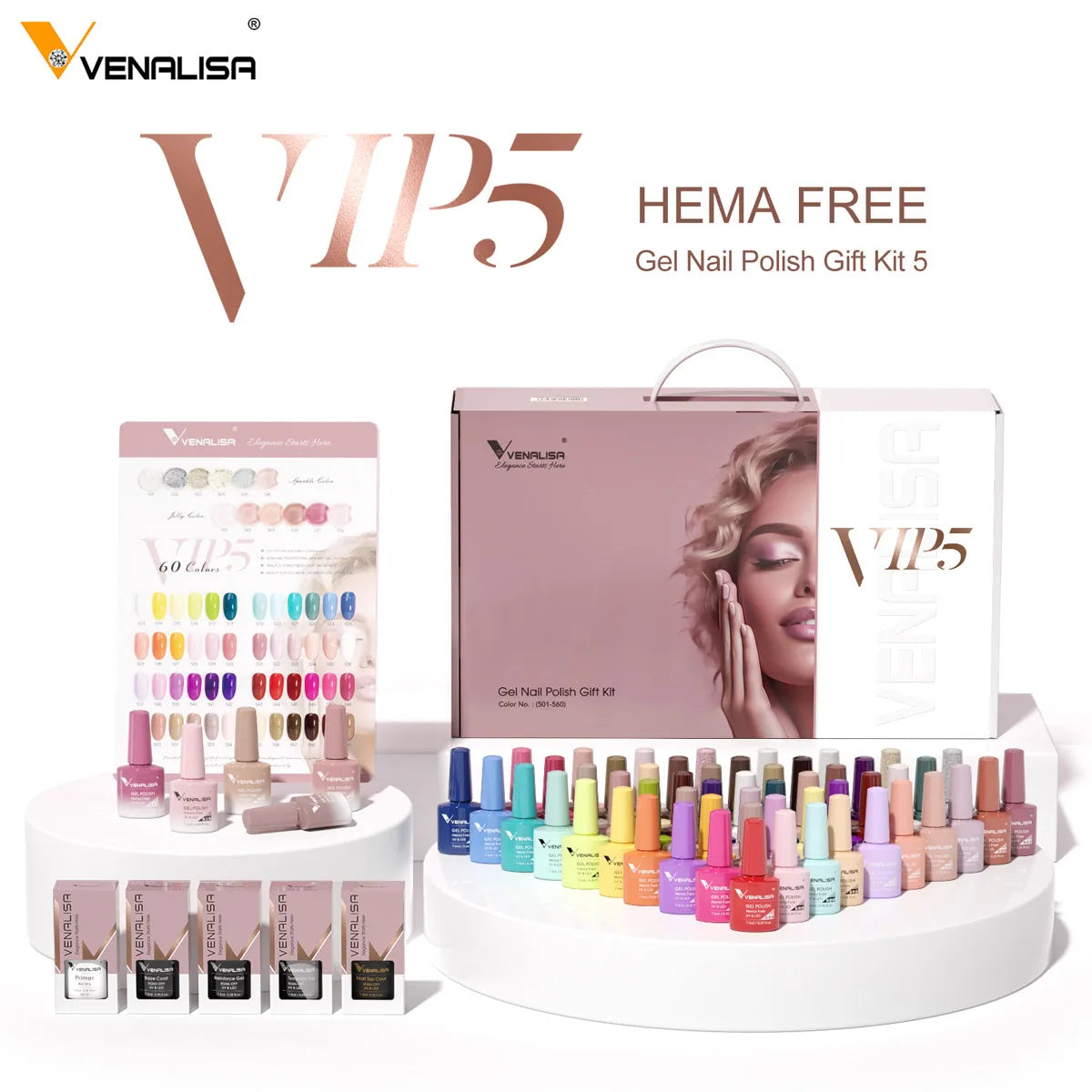 Venalisa Color Nail Gel Polish Kit  Jelly Pink Semi-transparent HEMA FREE Self Leveling Nude Natural Pink Nail Manicure Set