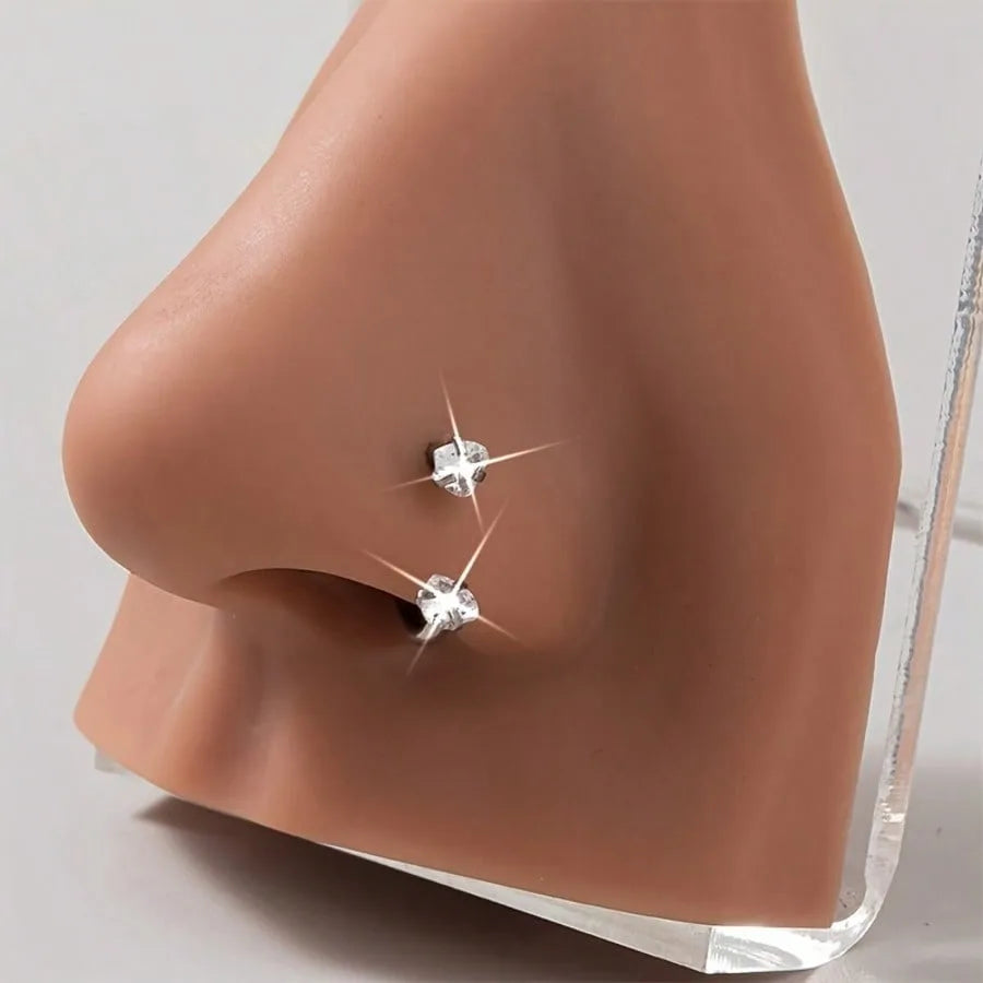 Horseshoe Nose Rings Heart Star Pink CZ Internal Threaded Horseshoe Septum Ring Cartilage Tragus Earrings Helix Piercing Jewelry