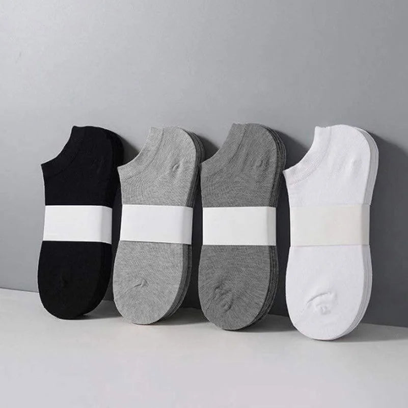 10pcs=5 Pairs Low Cut Mens Socks Solid Color Black White Grey Breathable Cotton Sports Socks Female Male Short Ankle Socks Women