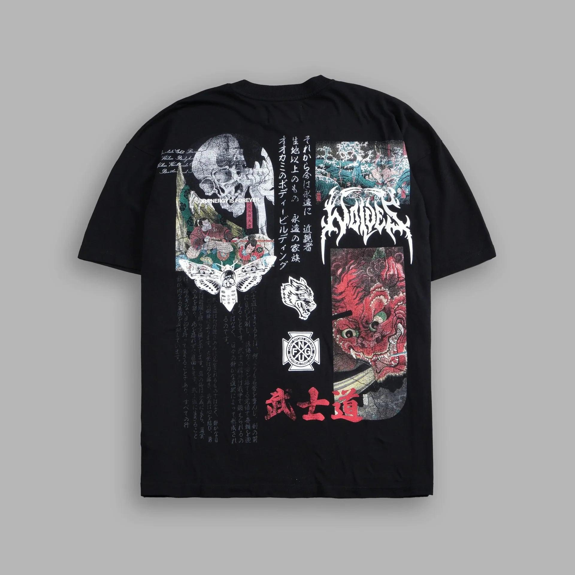 Harajuku Gothic Samurai T-shirt Streetwear Suitable for Both Men and Women Fashionable T-shirt Kavai Dark T-shirt Y2K