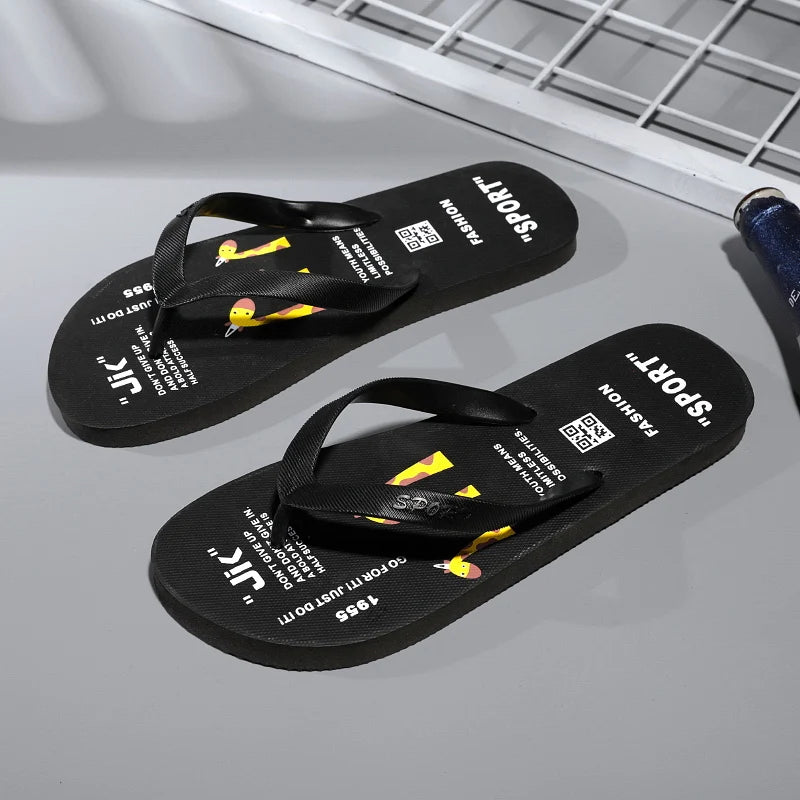 Flip Flops men's summer non-slip sandals men's foot clamp trend rubber abrasion resistant outer wear beach shoes slippers men