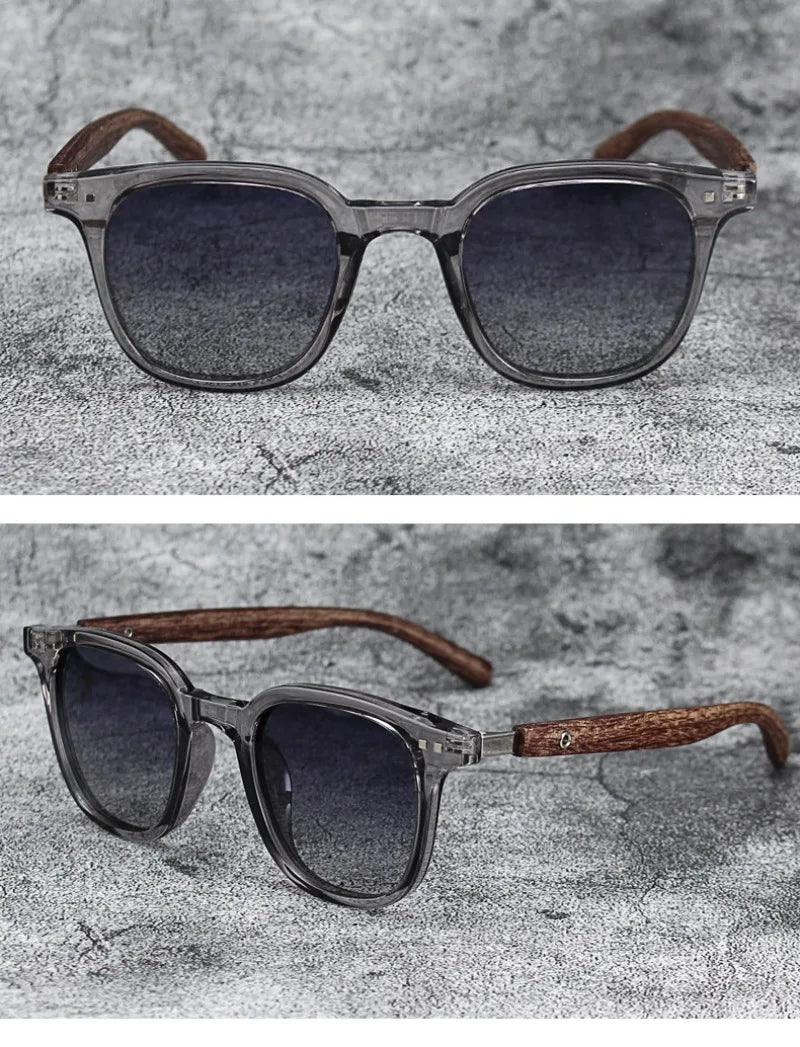 New Men Vintage Wooden Frame Sunglasses Classic Men's Sunglasses Polarized UV Protection Driving Eyewear Outdoor Shades Goggles