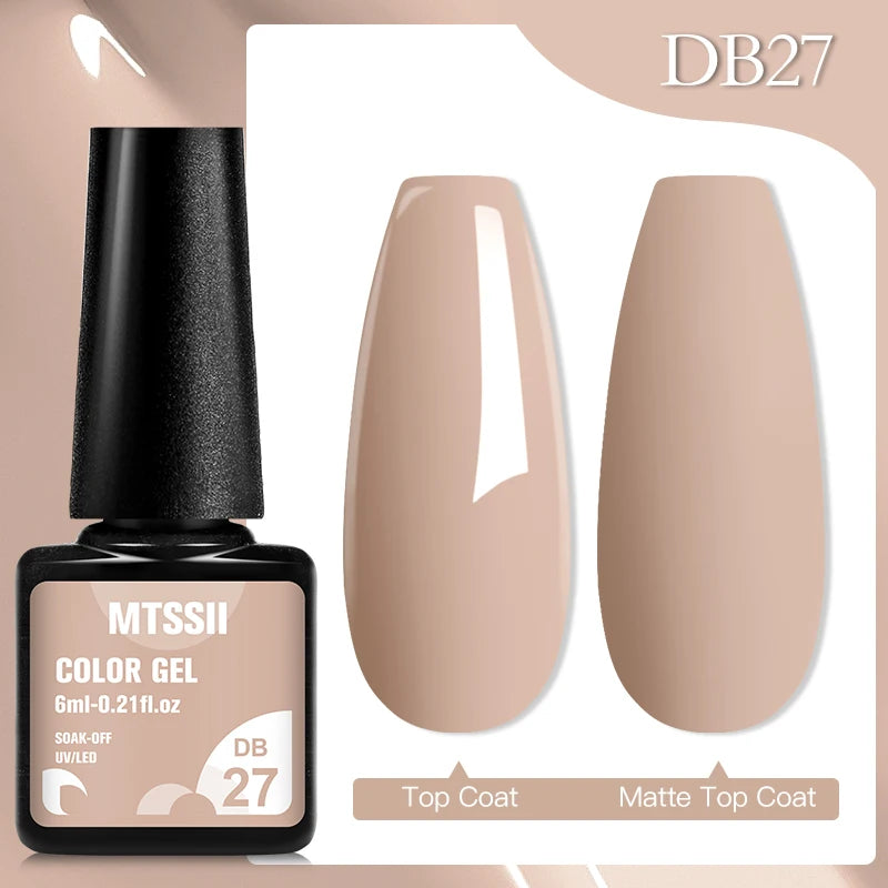 Mtssii 6ML Chocolate Color Gel Nail Polish Brown Semi Permanent UV Gel Autumn Winter Popular Soak Off Nail Art Gel Varnishes