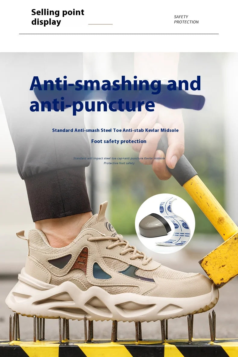 Lightweight Safety Shoes Men Women Work Shoes Steel Toe Cap Working Boots Sneakers Man Women Breathable Shoes Tactical Boots