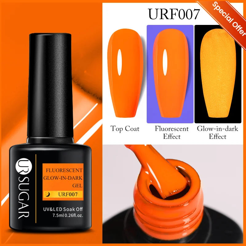 UR SUGAR 15ml Glitter Reflective Black Nail Gel Polish Flash Effect Shiny Soak Off UV Gel Manicure Colorful NeonNail Art Varnish