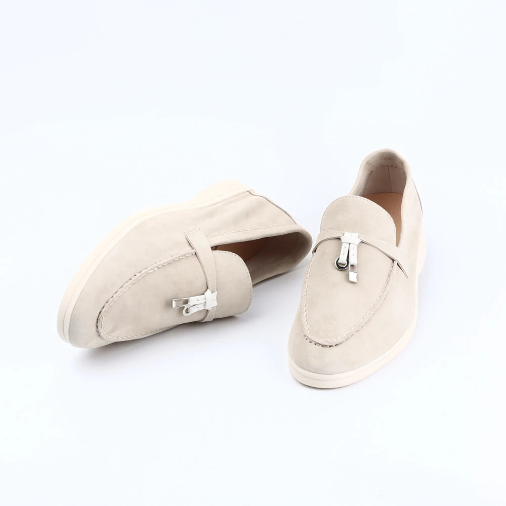 Women Suede Loafer 2024 Summer Walking Casual Moccasins Flat Loafer Men Lazy Shoes Fashion New Design Slip on Loafer Unisex
