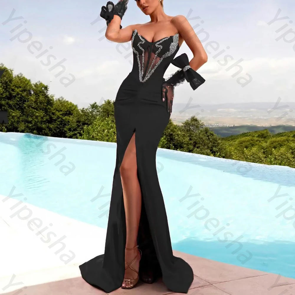 Elegant Off-shoulder Short Sleeves Evening Dresses Exquisite Strapless Backless Dress High Quality Prom Party Gowns Customized