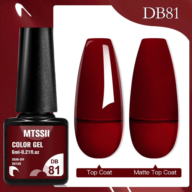 Mtssii 6ML Chocolate Color Gel Nail Polish Brown Semi Permanent UV Gel Autumn Winter Popular Soak Off Nail Art Gel Varnishes