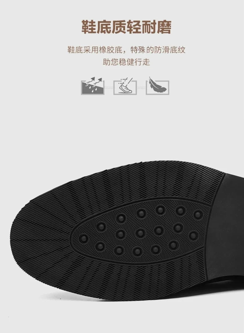 2025 New Chelsea Leather Shoes Suede Leather Men's Pointed Business Casual Ankle Boot Fashion Male Winter New Style Comfortable