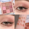 Nine-Color Eyeshadow Palette with Pearl, Fine Sparkle, Layerable Shimmer, Bright Glitter, and Vibrant Colors New
