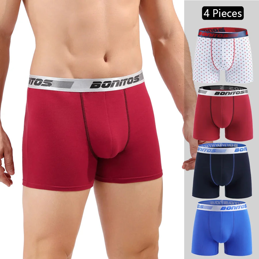 4pcs Boxer Shorts Men's Panties Homme Underpants Boxershorts Underwear for Man Cotton Male Couple Sexy Set Calecon Lot Soft Box