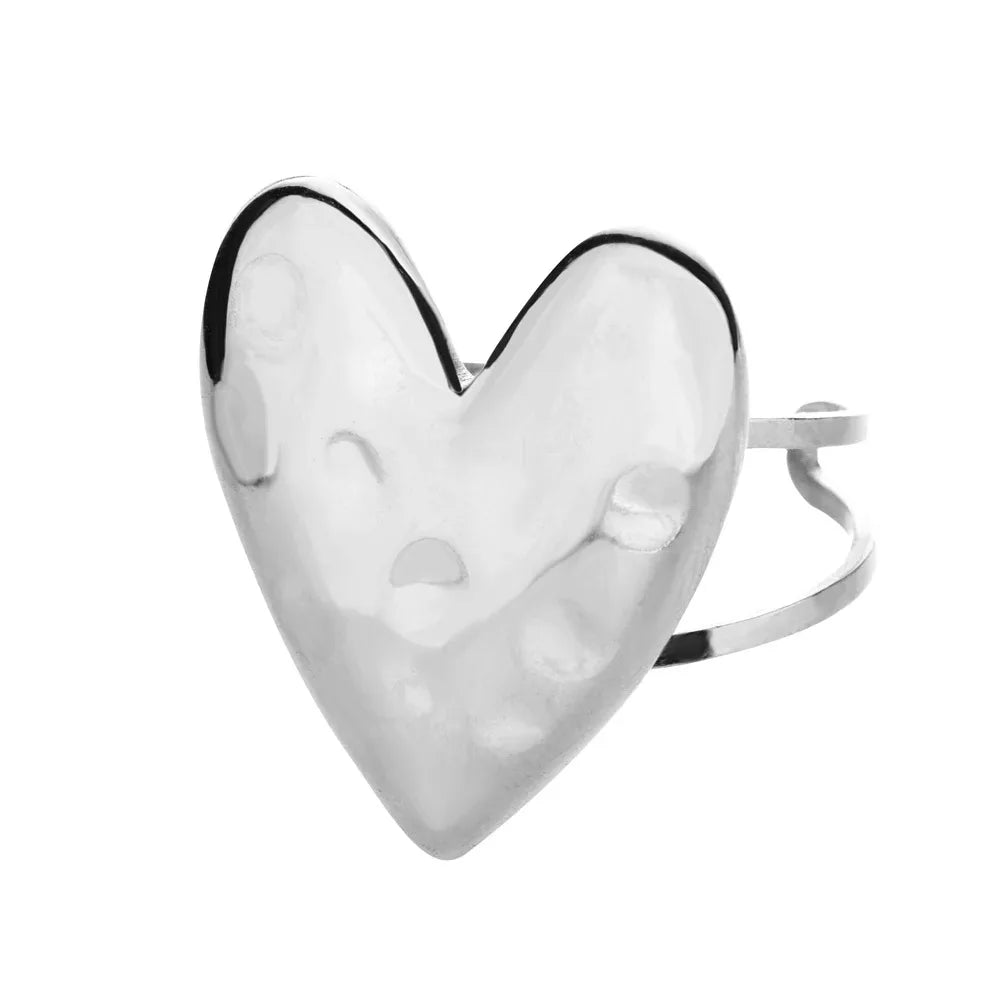 Zircon Little Heart Rings For Women Minimalism Heart Ring Stainless Steel Finger Dainty Ring Valentine Gifts Free Shipping