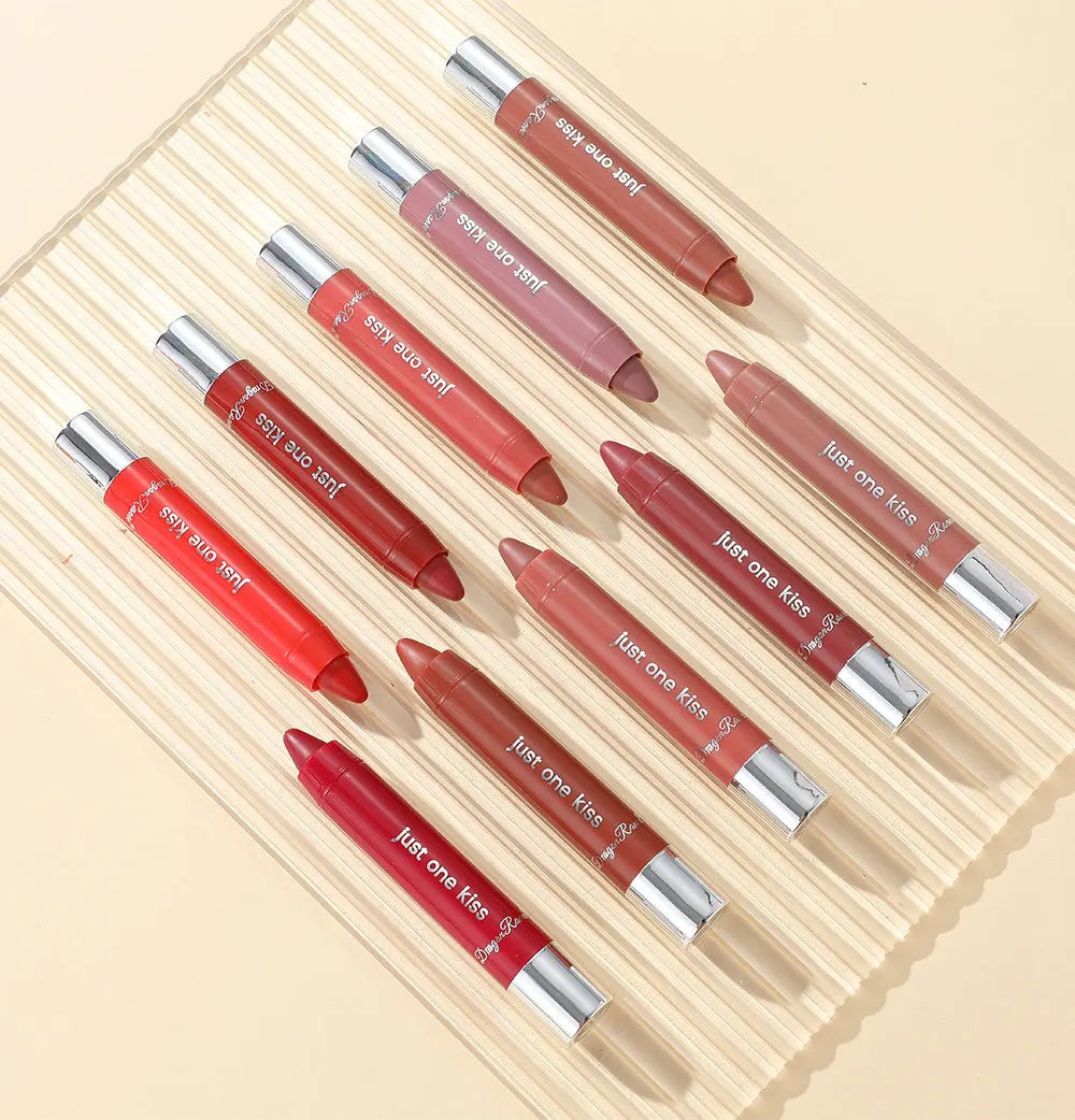 Dragon Ranee 2pcs/set Moisturising Crayon Lipstick Pencil Long Lasting Moisturising Lip Liner Solid Fruit Lip Nectar