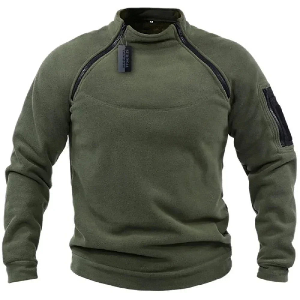 Outdoor Men's TacticalFleece Jacket Clothes Warm Zippers Pullover Men Windproof Coat Thermal Hiking Sweatshirt