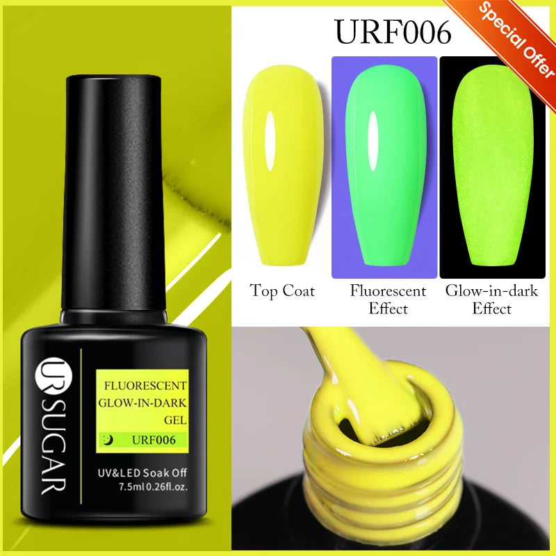 UR SUGAR 15ml Glitter Reflective Black Nail Gel Polish Flash Effect Shiny Soak Off UV Gel Manicure Colorful NeonNail Art Varnish